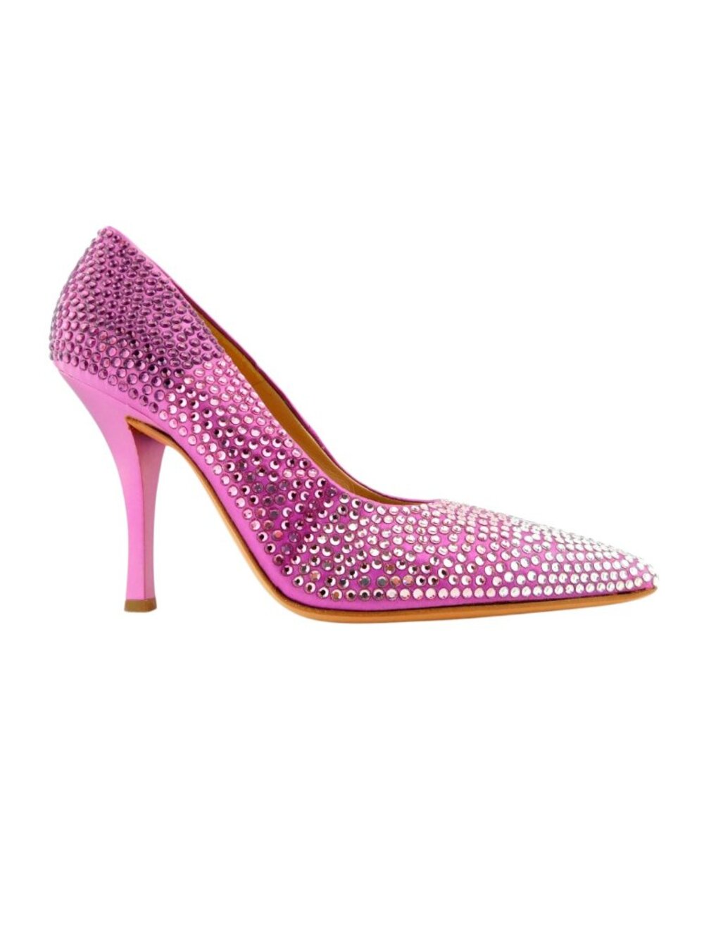 Unworn FERRAGAMO Degraded Lavender Sparkling Crystal Encrusted Heel Pumps 9